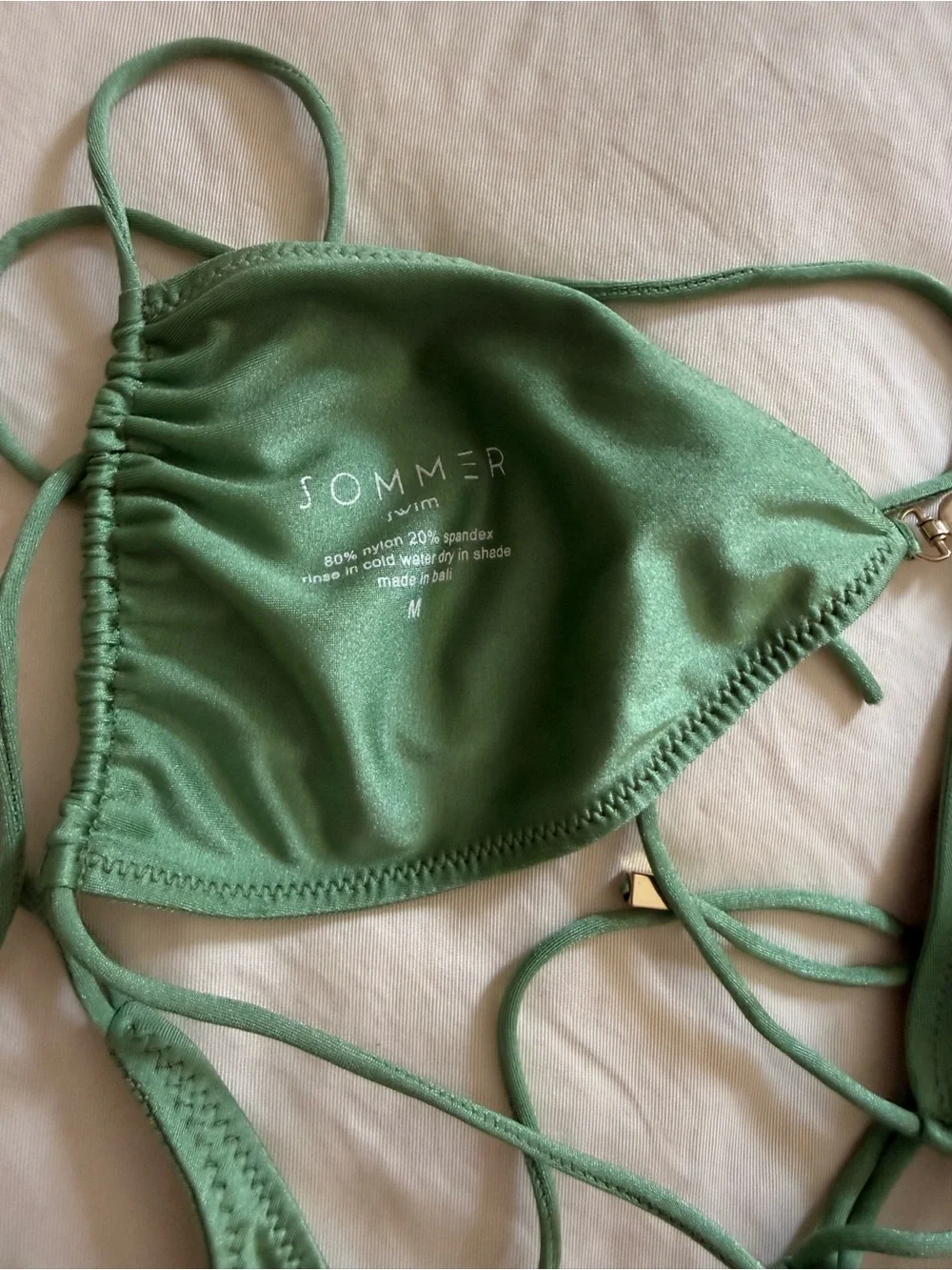 SOMMER Sage Triangle Bikini Set with Gold Accents - Picture 5 of 5